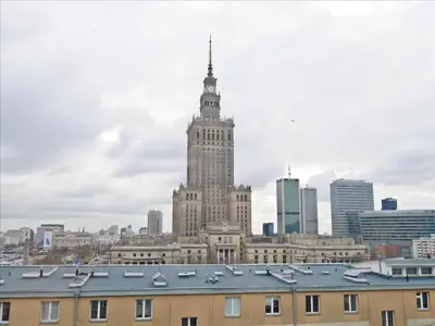 Widok na miasto Warszawa z tego apartamentu