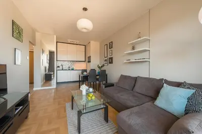 Kuchnia lub aneks kuchenny w obiekcie P&O Apartments KONSTRUKTORSKA Mokotów