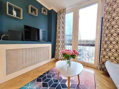 Telewizja i/lub zestaw kina domowego w obiekcie Beloved Warsaw Apartments- Aleja Jana Pawła II