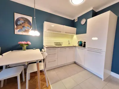 Kuchnia lub aneks kuchenny w obiekcie Beloved Warsaw Apartments- Aleja Jana Pawła II