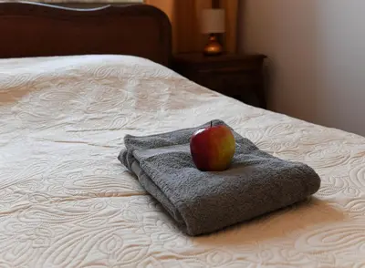 Łóżko lub łóżka w pokoju w obiekcie APARTAMENT na DLUGIEJ