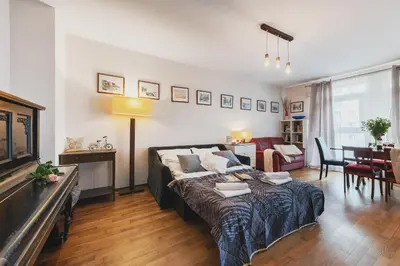 Łóżko lub łóżka w pokoju w obiekcie P&O Serviced apartments CH ARKADIA 2