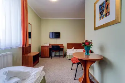 Telewizja i/lub zestaw kina domowego w obiekcie Villa Plaza
