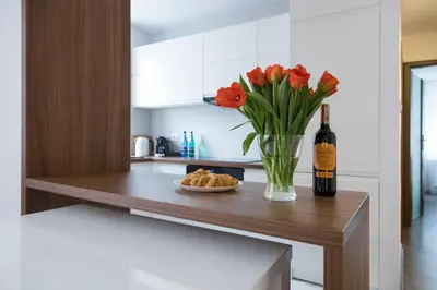 Kuchnia lub aneks kuchenny w obiekcie Apartament Moniuszki by Your Freedom