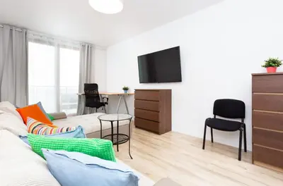 Telewizja i/lub zestaw kina domowego w obiekcie Apartamenty Kasprzaka P&O Serviced Apartments