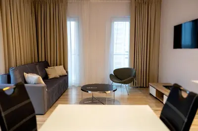 Część wypoczynkowa w obiekcie Varsovia Apartamenty Kasprzaka