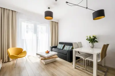 Część wypoczynkowa w obiekcie Varsovia Apartamenty Kasprzaka