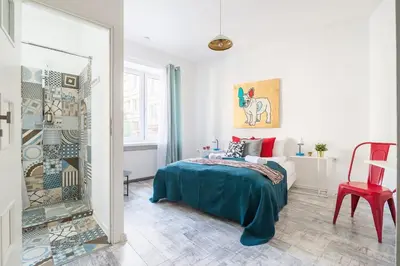 Łóżko lub łóżka w pokoju w obiekcie Functional Studio Apartment in Warsaw Center by Noclegi Renters
