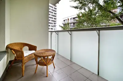 Balkon lub taras w obiekcie P&O Giełdowa Serviced Apartments