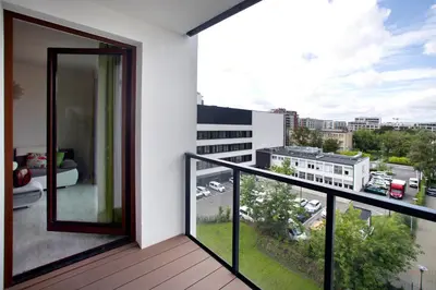 Balkon lub taras w obiekcie P&O Business Serviced Apartments CYBERNETYKI