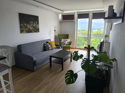 Plan piętra w obiekcie Downtown Apartment