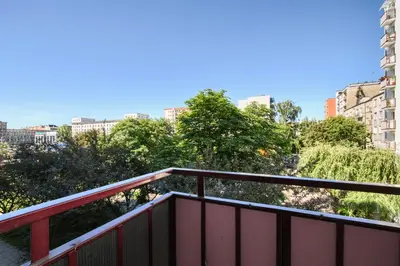 Balkon lub taras w obiekcie Chmielna Hammock Apartment