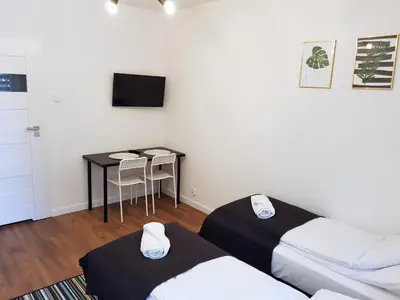 Telewizja i/lub zestaw kina domowego w obiekcie Apartamenty METRO Targówek