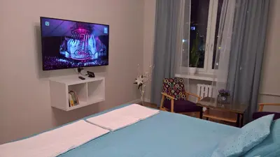 Telewizja i/lub zestaw kina domowego w obiekcie Comfort In Warsaw Apartment