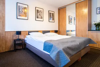 Łóżko lub łóżka w pokoju w obiekcie Warsaw Apartments - Apartamenty Sadyba