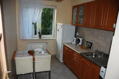 Kuchnia lub aneks kuchenny w obiekcie Kasztanowa Apartament