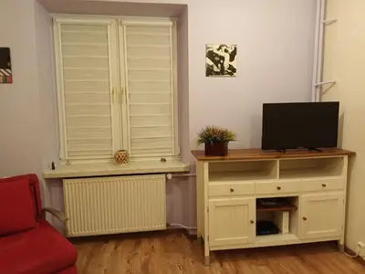 Telewizja i/lub zestaw kina domowego w obiekcie Apartament Eliot