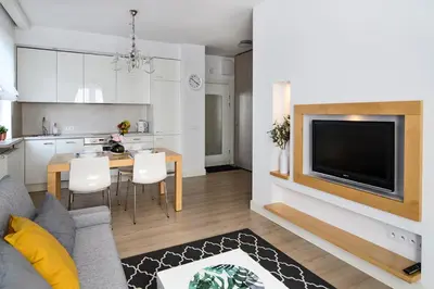 Kuchnia lub aneks kuchenny w obiekcie Nadwiślańska Apartment
