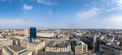 Widok na miasto Warszawa z tego apartamentu