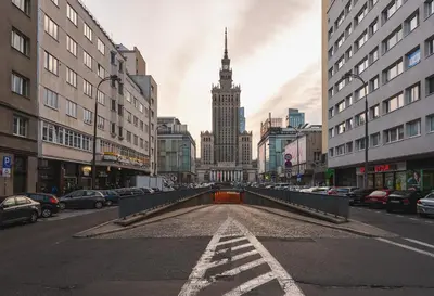 Widok na miasto Warszawa z tego apartamentu