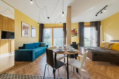 Część wypoczynkowa w obiekcie noclegi4u Warsaw Wola Apartments