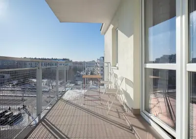 Balkon lub taras w obiekcie Fresh Green Kabaty apartment 4