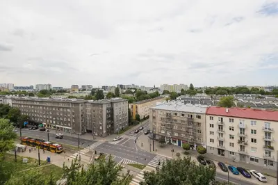 Widok na miasto Warszawa z tego apartamentu