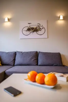 Część wypoczynkowa w obiekcie Apartament New Praga near to metro, free parking