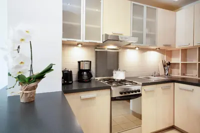 Kuchnia lub aneks kuchenny w obiekcie Apartments Warsaw Downtown Świętokrzyska by Noclegi Renters