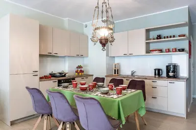 Kuchnia lub aneks kuchenny w obiekcie Folk apartment