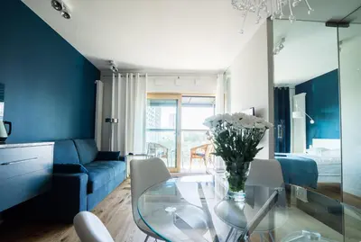 Część wypoczynkowa w obiekcie VipWarsawApartments Sapphire Mennica Residence