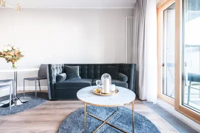 Część wypoczynkowa w obiekcie VipWarsawApartments Sapphire Mennica Residence
