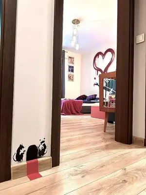 Łóżko lub łóżka w pokoju w obiekcie 
