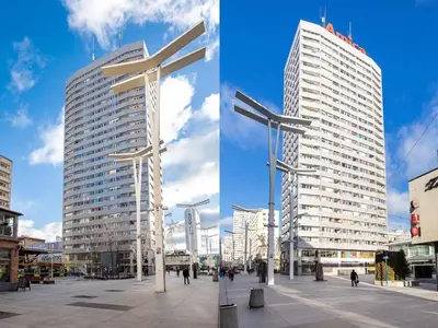 Budynek, w którym mieści się apartament