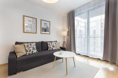 Część wypoczynkowa w obiekcie Apartments Varsovia Kasprzaka by Noclegi Renters