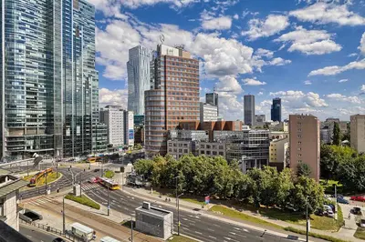 Widok na miasto Warszawa z tej kwatery prywatnej