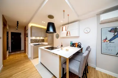 Kuchnia lub aneks kuchenny w obiekcie Golden Apartment with Air Condition by Your Freedom