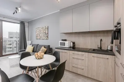 Kuchnia lub aneks kuchenny w obiekcie Chill Apartments Wola