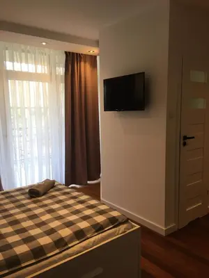 Telewizja i/lub zestaw kina domowego w obiekcie Apartamenty Coco Premium Saska Kępa