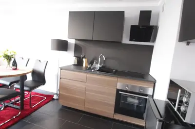 Kuchnia lub aneks kuchenny w obiekcie KRÓLEWSKA Apartament HAPPY HOME