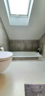 Plan piętra w obiekcie loft 85 m2 Wilanow Krolewski self checkin