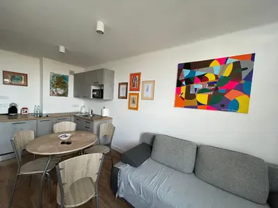 Część wypoczynkowa w obiekcie Warsaw View Apartment
