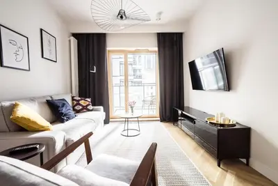 Telewizja i/lub zestaw kina domowego w obiekcie VipWarsawApartments Onyx Mennica Residence