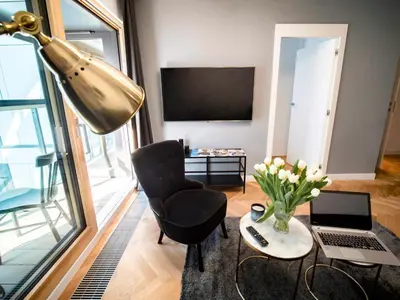 Telewizja i/lub zestaw kina domowego w obiekcie VipWarsawApartments Onyx Mennica Residence