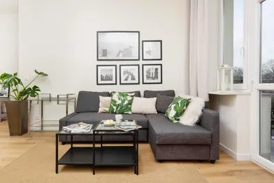 Część wypoczynkowa w obiekcie Apartments Warsaw Gagarina by Noclegi Renters
