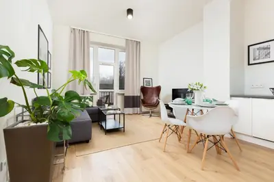 Część wypoczynkowa w obiekcie Apartments Warsaw Gagarina by Noclegi Renters