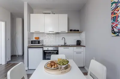 Kuchnia lub aneks kuchenny w obiekcie Chill Apartments Wolska 45