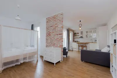 Łóżko lub łóżka w pokoju w obiekcie ShortStayPoland Marymoncka