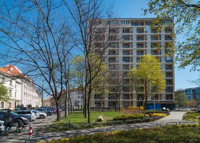 Budynek, w którym mieści się apartament