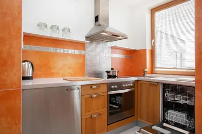 Kuchnia lub aneks kuchenny w obiekcie Apartment Warsaw Wilanowska by Noclegi Renters